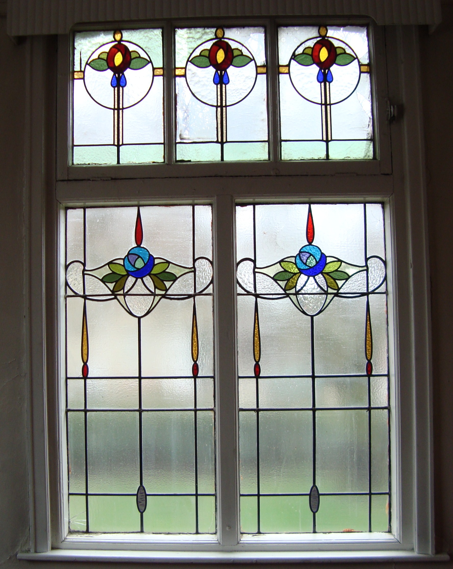 Edwardian window now in Brierley Joint Methodist church